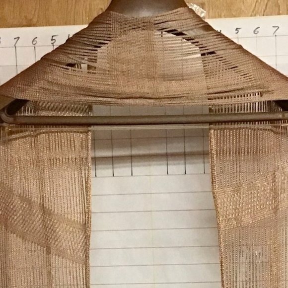 woman's SASH/SHAWL / shoulder wrap with fringe,  color - bronze  54"L X 10"W - Picture 4 of 5